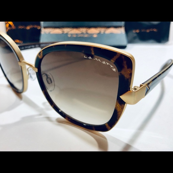 La Matta Sunglasses Havana Brown on Matte Gold New - Picture 6 of 8